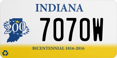 IN license plate 707OW