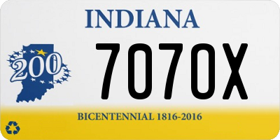 IN license plate 707OX