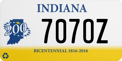 IN license plate 707OZ