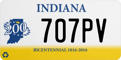 IN license plate 707PV