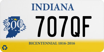 IN license plate 707QF