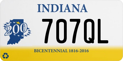 IN license plate 707QL