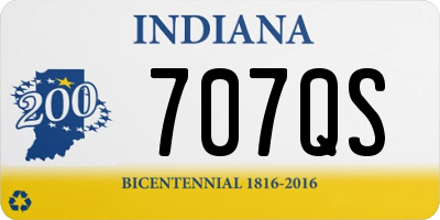 IN license plate 707QS