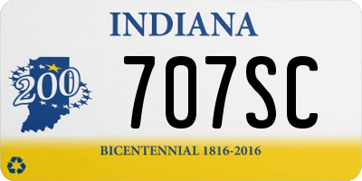 IN license plate 707SC