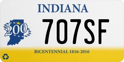 IN license plate 707SF