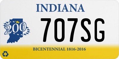 IN license plate 707SG