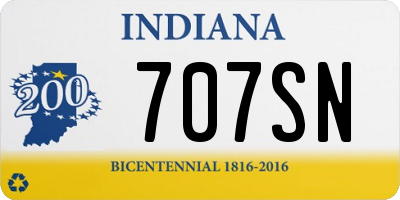 IN license plate 707SN