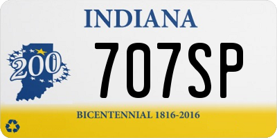 IN license plate 707SP