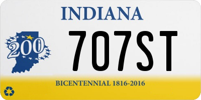 IN license plate 707ST