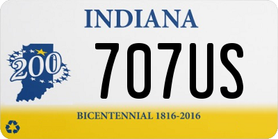 IN license plate 707US