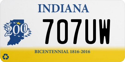 IN license plate 707UW