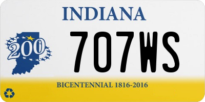 IN license plate 707WS