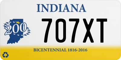 IN license plate 707XT
