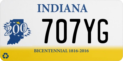 IN license plate 707YG