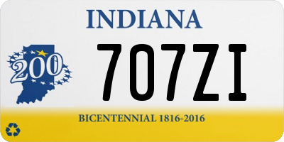 IN license plate 707ZI