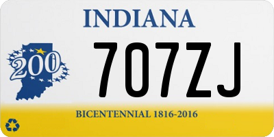 IN license plate 707ZJ