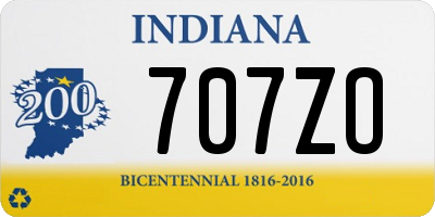 IN license plate 707ZO