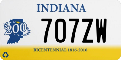 IN license plate 707ZW