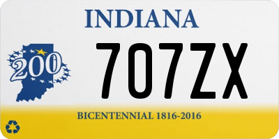 IN license plate 707ZX