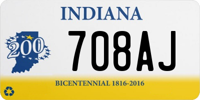 IN license plate 708AJ