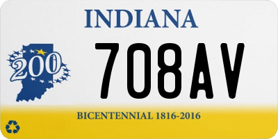 IN license plate 708AV