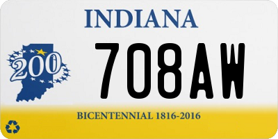 IN license plate 708AW