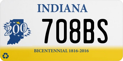 IN license plate 708BS