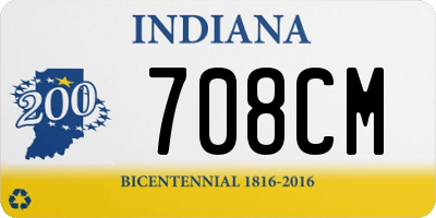 IN license plate 708CM