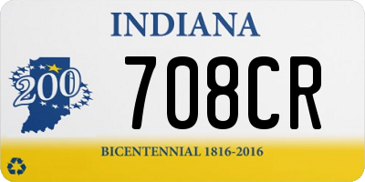 IN license plate 708CR