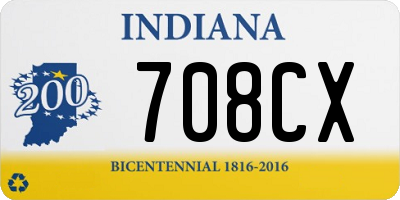 IN license plate 708CX