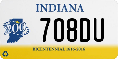 IN license plate 708DU