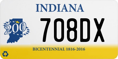 IN license plate 708DX