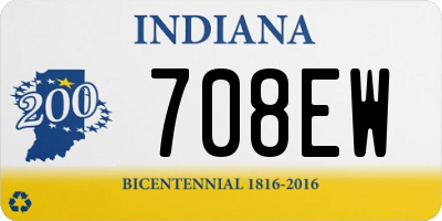 IN license plate 708EW