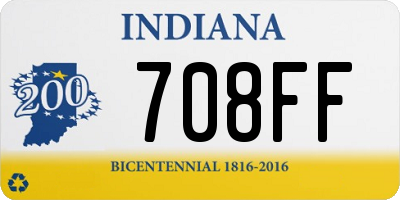 IN license plate 708FF