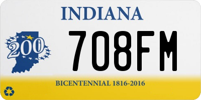 IN license plate 708FM