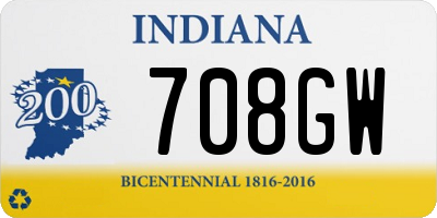 IN license plate 708GW