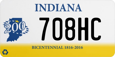 IN license plate 708HC