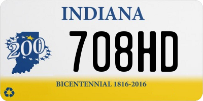 IN license plate 708HD