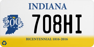 IN license plate 708HI