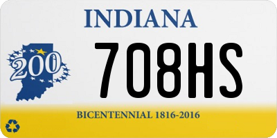 IN license plate 708HS