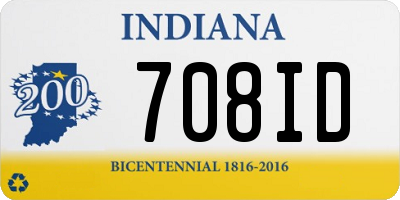 IN license plate 708ID