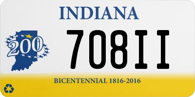 IN license plate 708II