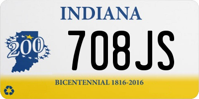 IN license plate 708JS