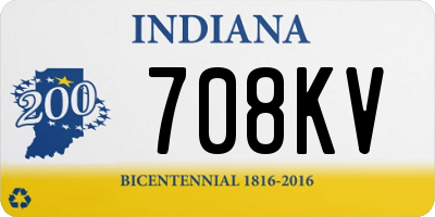 IN license plate 708KV