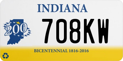 IN license plate 708KW