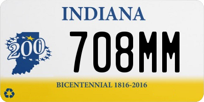 IN license plate 708MM