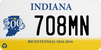 IN license plate 708MN