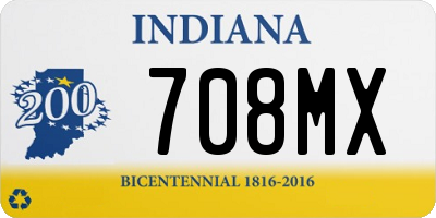 IN license plate 708MX