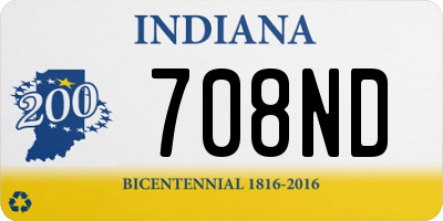 IN license plate 708ND