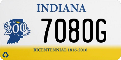 IN license plate 708OG